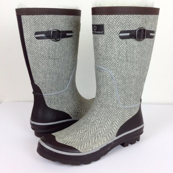 herringbone rain boots